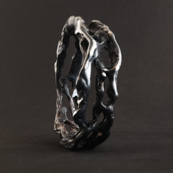 Handmade silver cock ring "Black Assassin" - Image 2